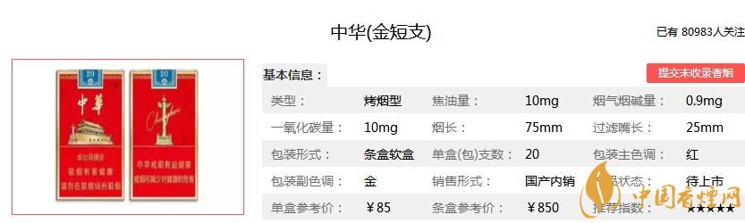 中华细支香烟新品 中华细支特点分析