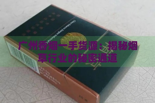 广州香烟一手货源：揭秘烟草行业的秘密通道-第3张图片-香烟批发平台