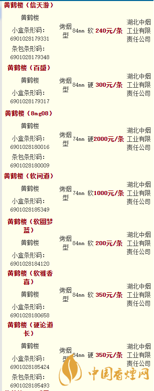 请问南京烟有多少种价格是怎样?