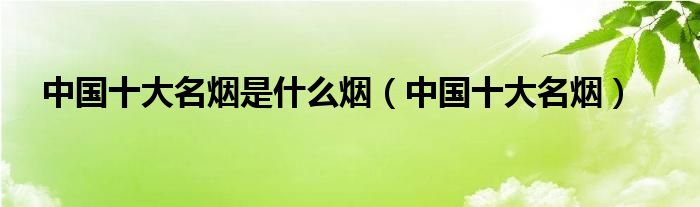 中国十大名烟价格_中国高端名烟_中国十大名烟大重九