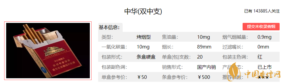 中华软盒香烟价格表图_中华香烟_中华5000香烟价格表