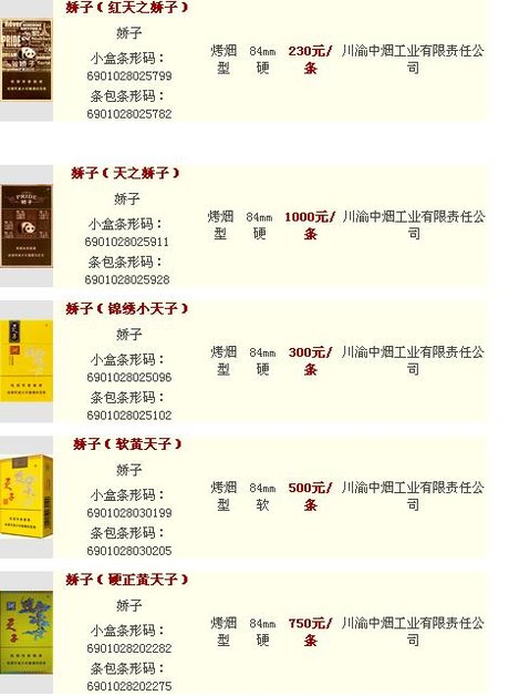 香烟国产排名前十_国产香烟牌子_国产香烟排名