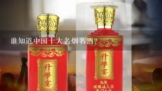 谁知道中国十大名烟名酒？