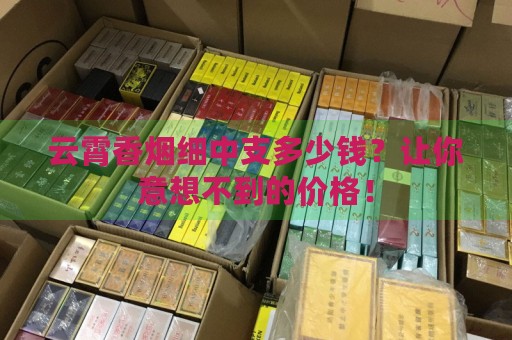 云霄香烟细中支多少钱？让你意想不到的价格！-第4张图片-香烟批发平台